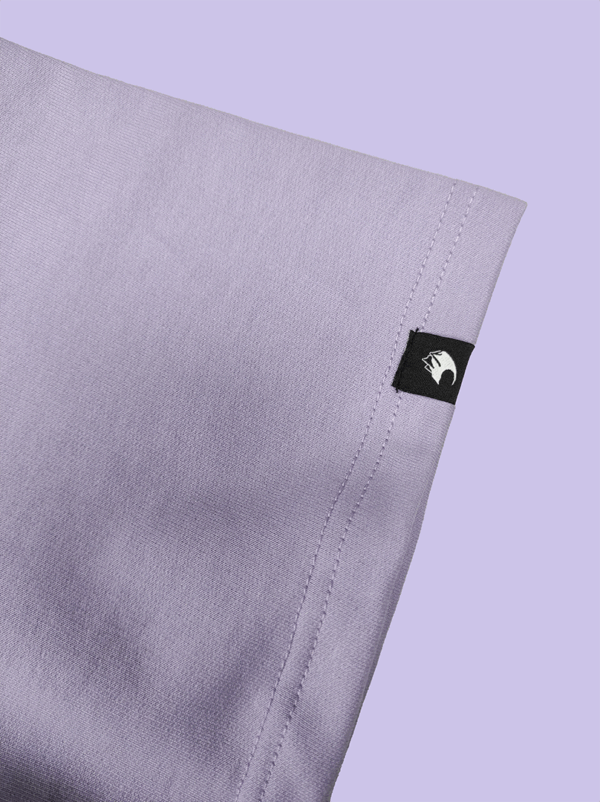 purple t-shirt logo badge