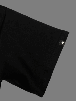 black t-shirt logo badge