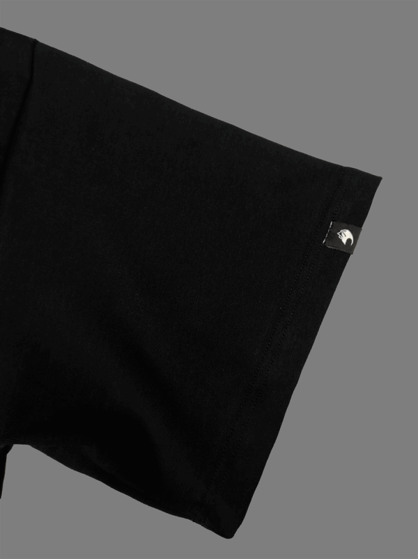 black t-shirt logo badge