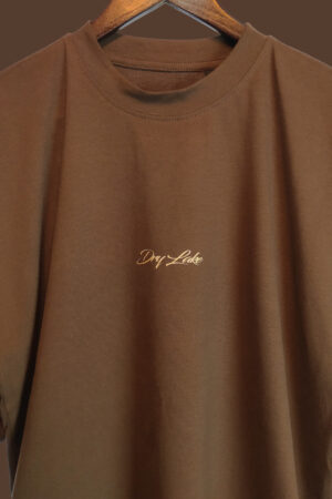 Oversized unisex καφέ μπλούζα με λογότυπο "Dry Lake"