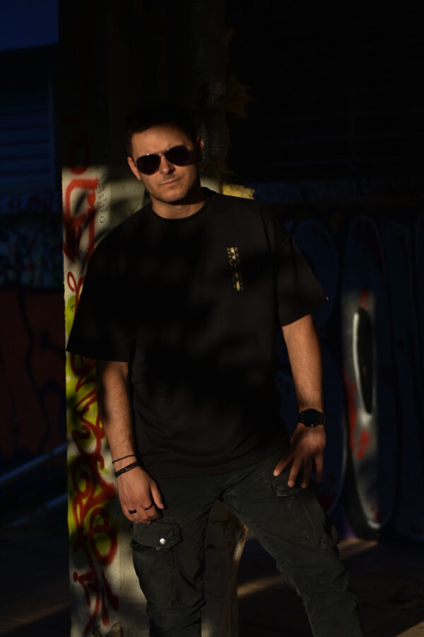 oversized unisex μπλούζα μαύρη με τύπωμα money