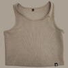ριμπ ύφανση μπεζ ribbed cropped tank Drylake