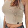 styling με γυναικείο μπεζ ribbed cropped tank Drylake